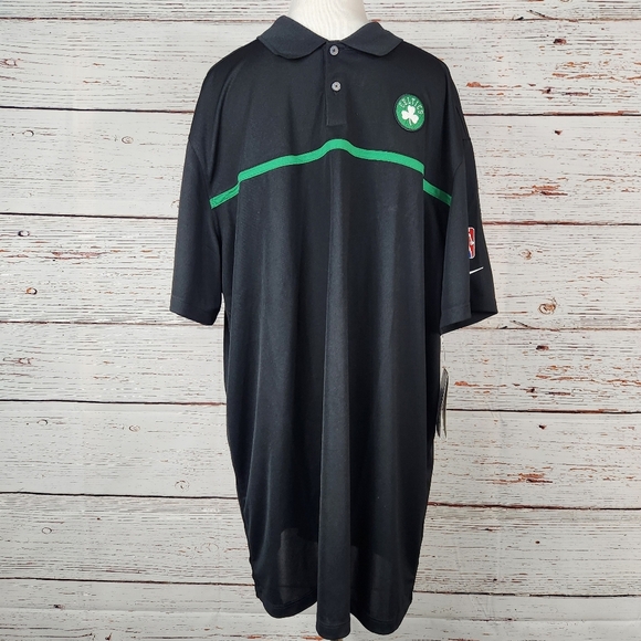 Nike NBA Authentics Black and Green Boston Celtics Polo - Picture 1 of 7